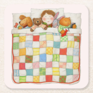 COZY QUILT Square Paper Untersetzer - Pink
