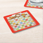 COZY QUILT Square Paper Untersetzer - Red (angewinkelt)