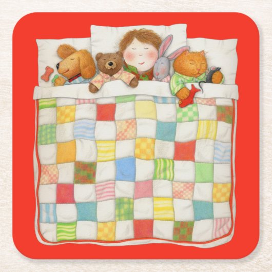 COZY QUILT Square Paper Untersetzer - Red (Vorderseite)