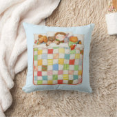 COZY QUILT Square Throw Kissen - blau (Decke)