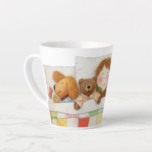 COZY QUILT Tapetenweiße Tasse (Linke Ecke)