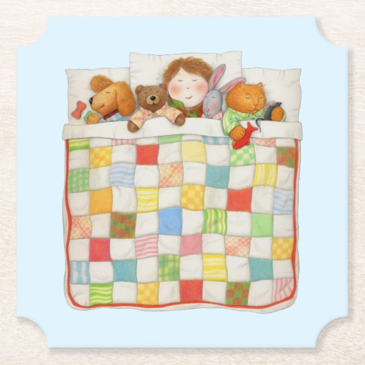 COZY QUILT Ticket Paper Untersetzer - Blau (Vorderseite)