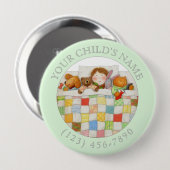 COZY QUILY Child ID Button - Grün (Vorne & Hinten)