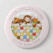 COZY QUILY Child ID Button - Pink (Vorderseite)