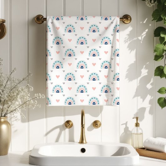 Cozy Rainbow Towels Boho Gift for Little Ones Badhandtuch Set