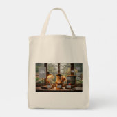 Cozy Rainy Day Squirrel Teacher Appreciation Tote Tragetasche (Rückseite)