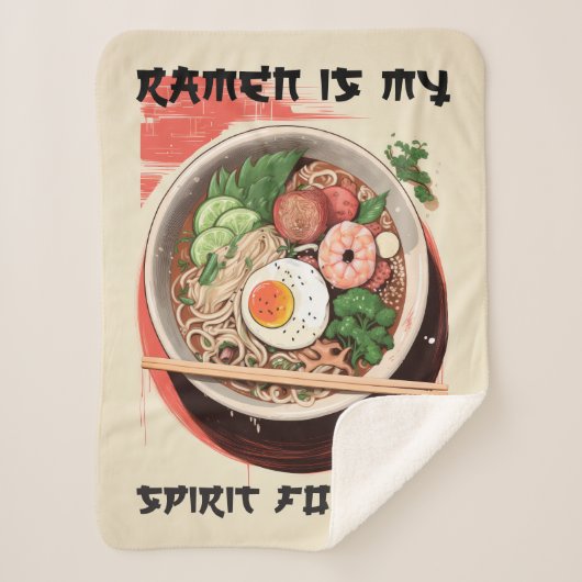 Cozy Ramen-Themed Blanket für Ramen Lover Sherpadecke (Vorderseite)