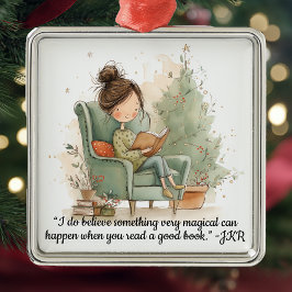 Cozy Reading Book Club Christmas Ornament Aus Metall