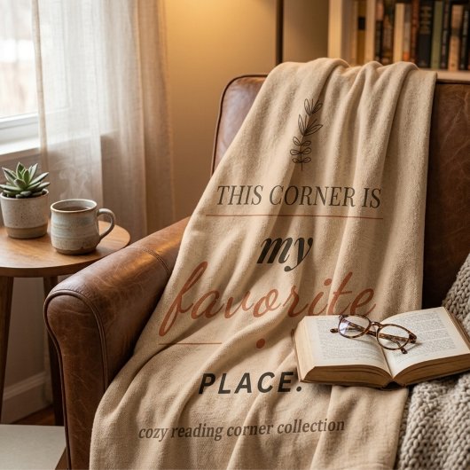 Cozy Reading Corner Throw Blanket  Fleecedecke