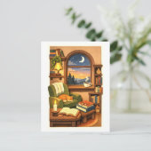 Cozy Reading Nook Postkarte (Stehend Vorderseite)