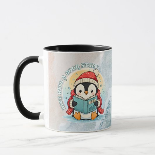 Cozy Reading Penguin Winter Coffee Tea Mug Tasse (Links)