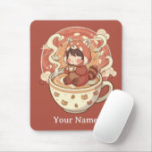 Cozy Red Panda Brew Office Mouse Pad Mousepad (Mit Mouse)