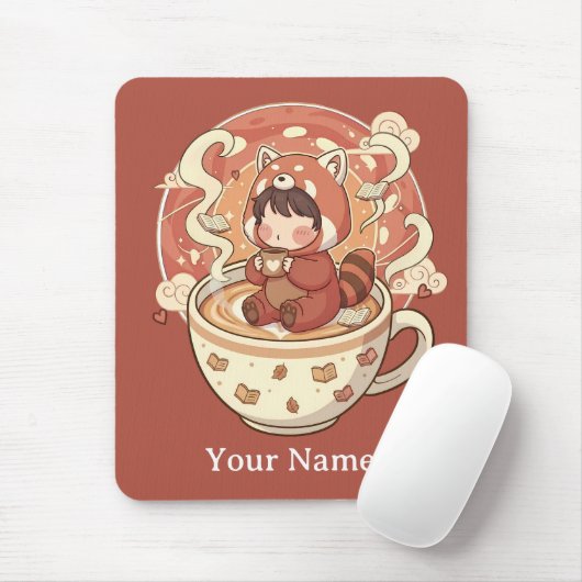 Cozy Red Panda Brew Office Mouse Pad Mousepad (Mit Mouse)