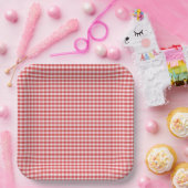 Cozy Red Plaid Christmas Cabin Rustic Pappteller (Party)