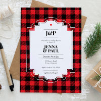 Cozy Red Plaid Winter Couples Bridal Shower