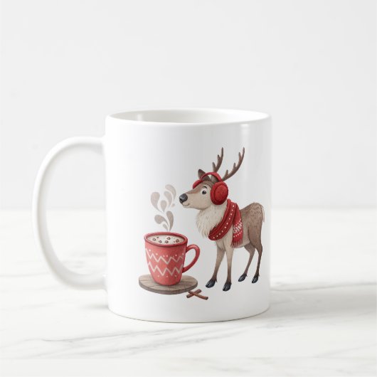 Cozy Reindeer Hot Cocoa Mug Kaffeetasse (Links)