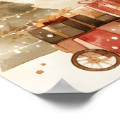 Cozy Reindeer with Christmas Gifts Wall Art Decor Poster (Ecke)