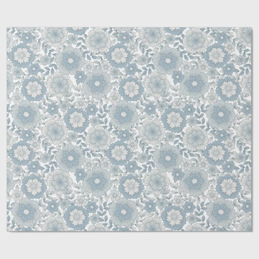Cozy Retro Groovy Boho Floral 80er Geschenkpapier (Flach)