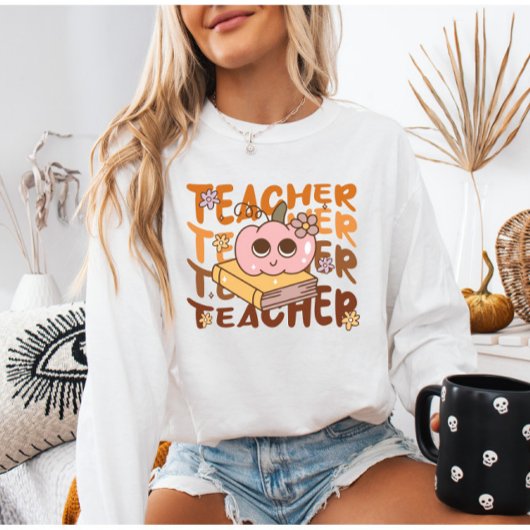 Cozy Retro Pumpkin Lehrer | Fall Class Outfit Sweatshirt