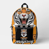 Cozy Roar | Tiger Street Art Design Bedruckter Rucksack (Vorderseite)