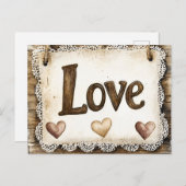 Cozy Romantic Valentines Day Clipart Postkarte (Vorne/Hinten)