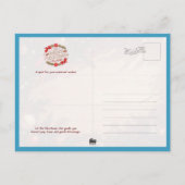 Cozy Samoyed Dog with Mini Snowman Postkarte (Rückseite)