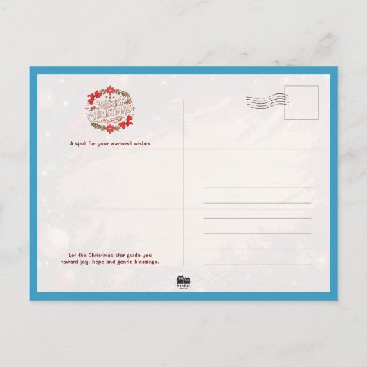 Cozy Samoyed Dog with Mini Snowman Postkarte (Rückseite)