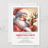 Cozy Santa and Rudolph Christmas Magic Night Party Einladung (Vorderseite)