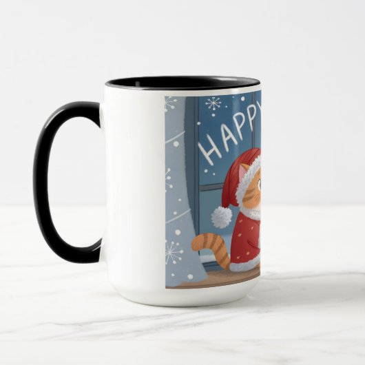Cozy Santa Cat Holiday Mug Tasse (Links)
