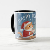 Cozy Santa Cat Holiday Mug Tasse (Vorderseite Links)