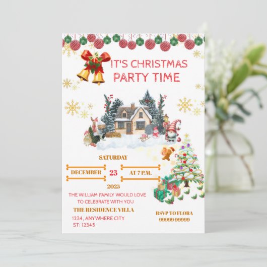 Cozy Santa Christmas Card Feiertagskarte (Stehend Vorderseite)