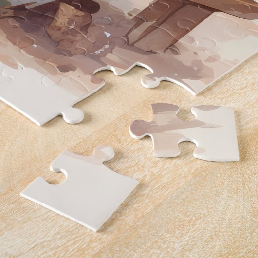 Cozy Santa Claus Gardener Planting Succulents Puzzle (Seite)