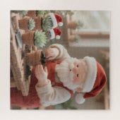 Cozy Santa Claus Gardener Planting Succulents Puzzle (Horizontal)