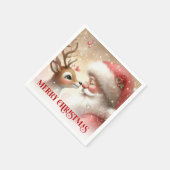 Cozy Santa Claus Rudolph Holiday Napkins Dinner Serviette (Ecke)