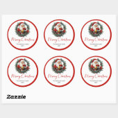 Cozy Santa Claus Watercolor Rustic Editable Label Runder Aufkleber (Blatt)