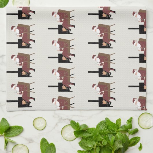 Cozy Santa Fireplace Pattern Decorative Kitchen To Geschirrtuch (Gefaltet)