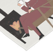 Cozy Santa Fireplace Pattern Holiday Table Runner Großer Tischläufer (Ecke)