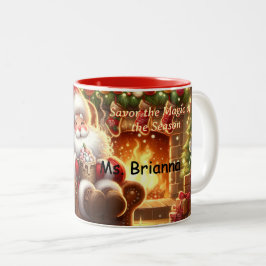 Cozy Santa Hot Cocoa Christmas Mug Zweifarbige Tasse