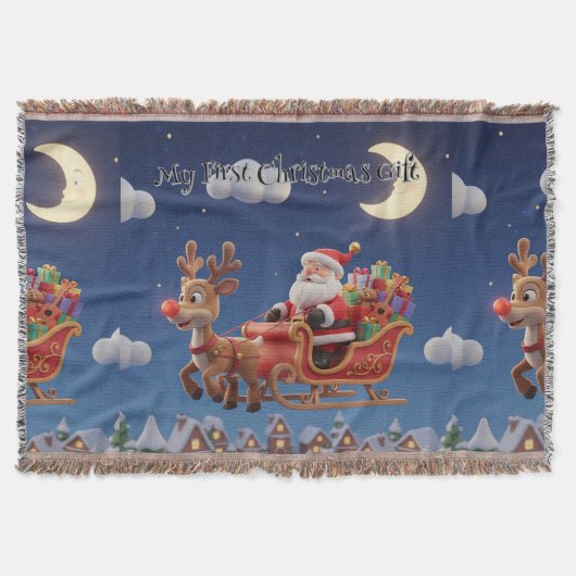 Cozy Santa Rudolph Holiday Fleece Blanket Decke (Vorderseite)