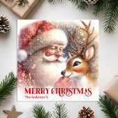 Cozy Santa Rudolph Personalized Christmas Kids   Puzzle