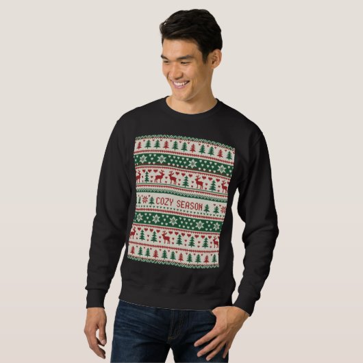 Cozy Season (1) Christmas Sweater Pattern Sweatshirt (Vorne ganz)