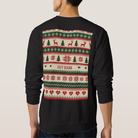 Cozy Season (2) Christmas Sweater Pattern Sweatshirt (Rückseite)