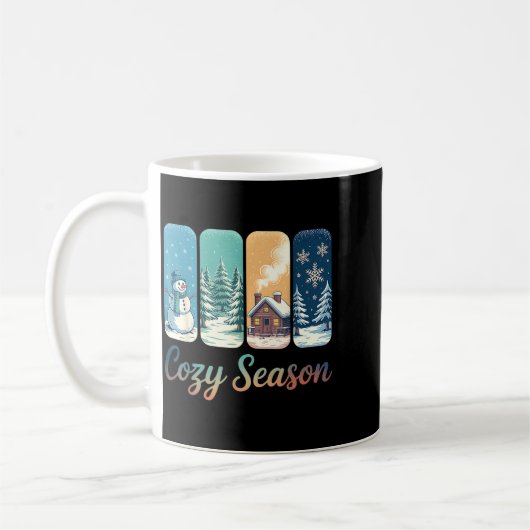 Cozy Season Winter Wonderland Cabin Snowman Snowfl Kaffeetasse (Links)