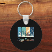 Cozy Season Winter Wonderland Cabin Snowman Snowfl Schlüsselanhänger (Vorderseite)