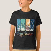 Cozy Season Winter Wonderland Cabin Snowman Snowfl T-Shirt (Vorderseite)