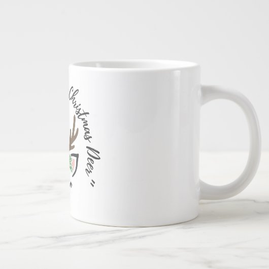 Cozy Sips with My Christmas Deer” – Cute Reindeer Jumbo-Tasse (Rechts)