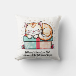 Cozy Sleeping Kitten - Winter Home Decor Kissen