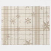 Cozy Snowflake Gingham Plaid Blanket –Warm Neutral Fleecedecke (Vorderseite (Horizontal))