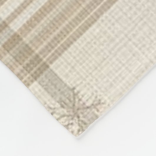 Cozy Snowflake Gingham Plaid Blanket –Warm Neutral Fleecedecke (Ecke)