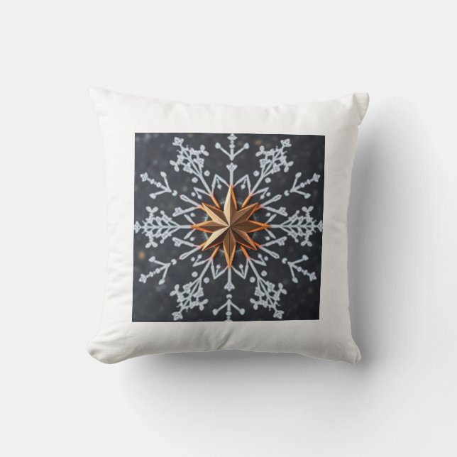 Cozy Snowflake Haven Kissen (Vorderseite)